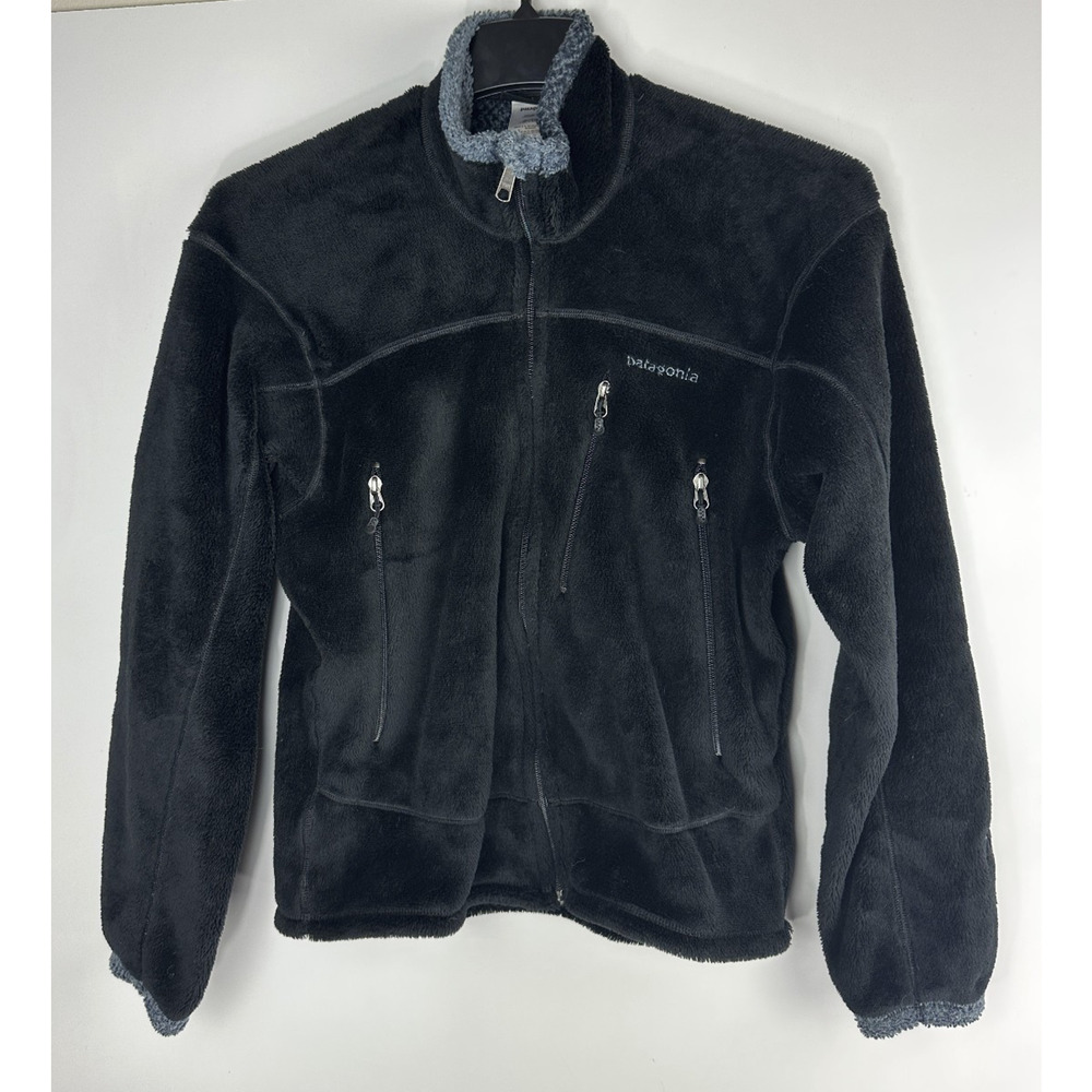 Patagonia R4 Fleece Jacket Black Soft Polartec Regulator Full Zip Men’s Small - Picture 2 of 9